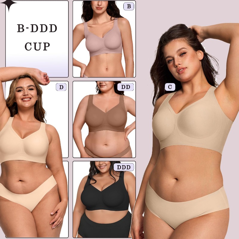 Plus Size Wireless Jelly Bra W - đánh giá và giá Underwire Bra Padded